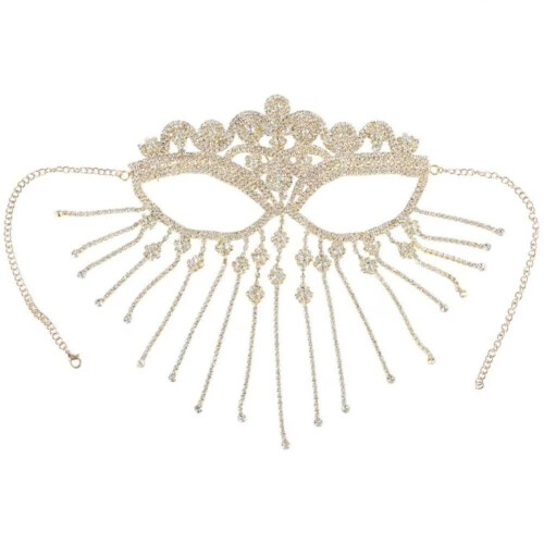 Bling Mesh Mask Tassel Face Chain Masquerade Mask Pendant Party Ball ...
