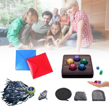 Gonggi Game Set, Gonggi Korean Traditional Play Game, Gonggi Stones Jacks Play Game with Colorful Pebbles, Realistic