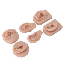 3 Pairs Silicone Soft Ear Models for Piercing & Jewelry Display - Medium Skin