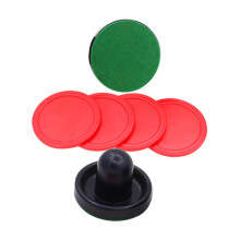 Upgrade Your Air Hockey Game 76mm Pusher Velvet Slider 4 Red Pucks Replacement For Hockey Accessories