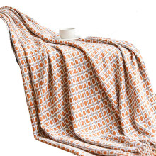 Checkerboard Knitted, Microfiber Polyester for Warm Fuzzy Blanket Comfort, State of the Art Printing for Boho Decor, 127 X 180 Cm
