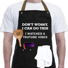 Fun Talk Apron for Culinary Enthusiasts, Ideal For Many Occasions, Functional Design with Waterproof Fabric, 3 Tool Pockets, Adjustable Neck Strap,