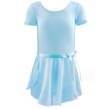 Body da balletto per bambine con gonna, abito da ballo elasticizzato ad asciugatura rapida per bambine, completo da ballerina con scollo rotondo e