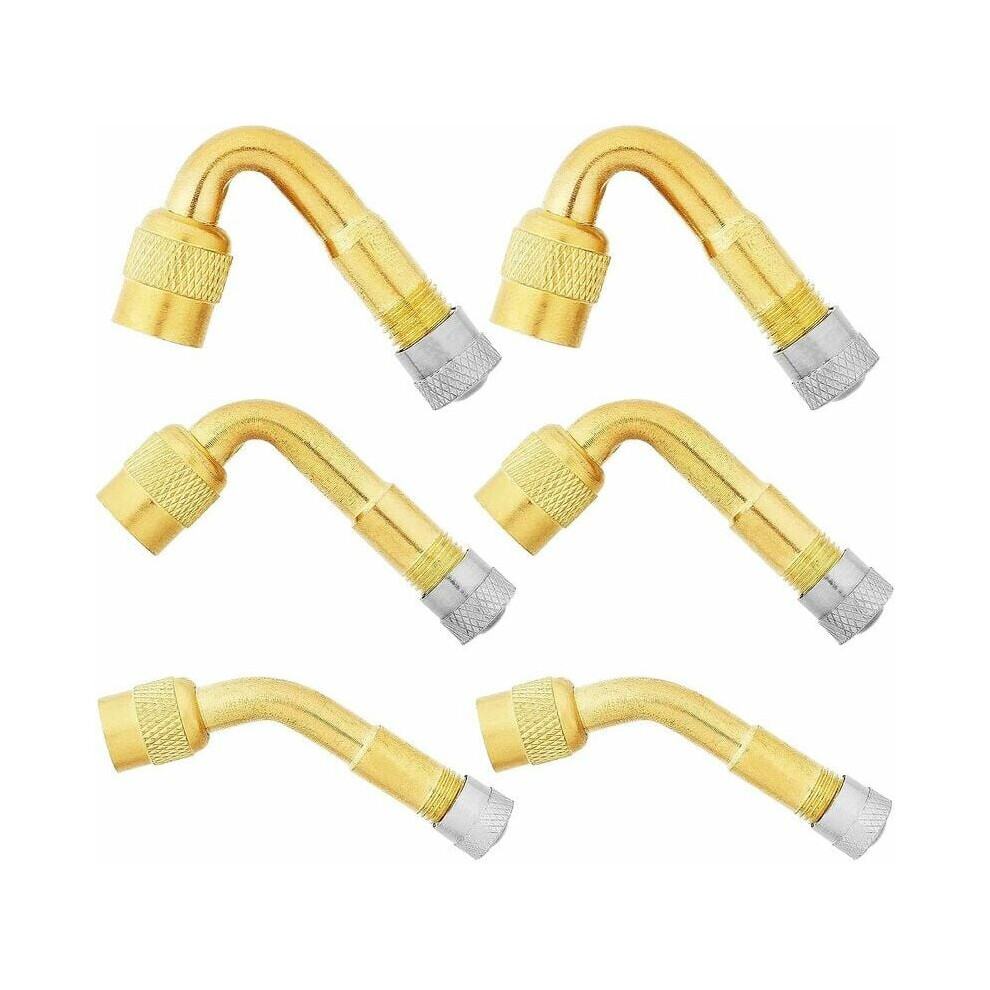 Universal Tire Valve Stem Extensions, 45-Degree Angle Brass Material For Easy Access To Hard-To-Reach Valves, Car Motorcycle Compatibility, Leakproof 9169997327567