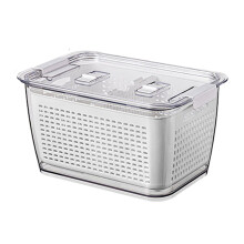 Produce Saver Containers for Refrigerator, BPA-Free Fruit Storage Containers with Removable Divider, Safe and Reliable Produce Preservation in White