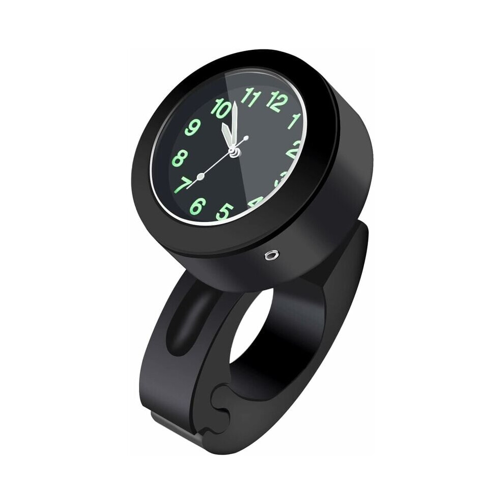 Motorcycle Handlebar Clock Watch, Universal Handlebar Mount Waterproof Timepiece With Luminous Dial, Glow-In-The- Hands Aluminum Alloy Dark 9448196743713