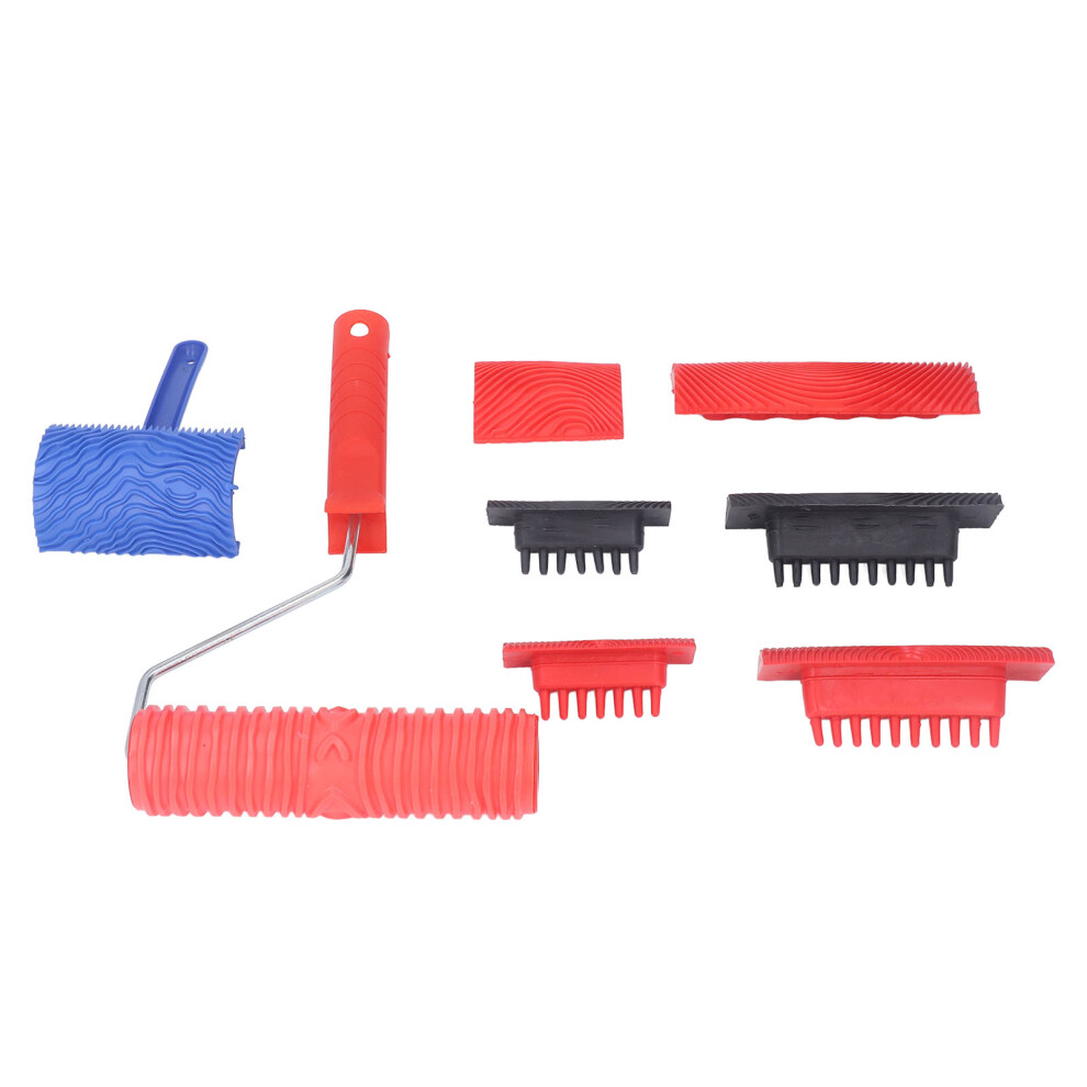 Wood Grain Effect Roller With Handle Rubber - Diy Craft Painting Tool 4951371718598
