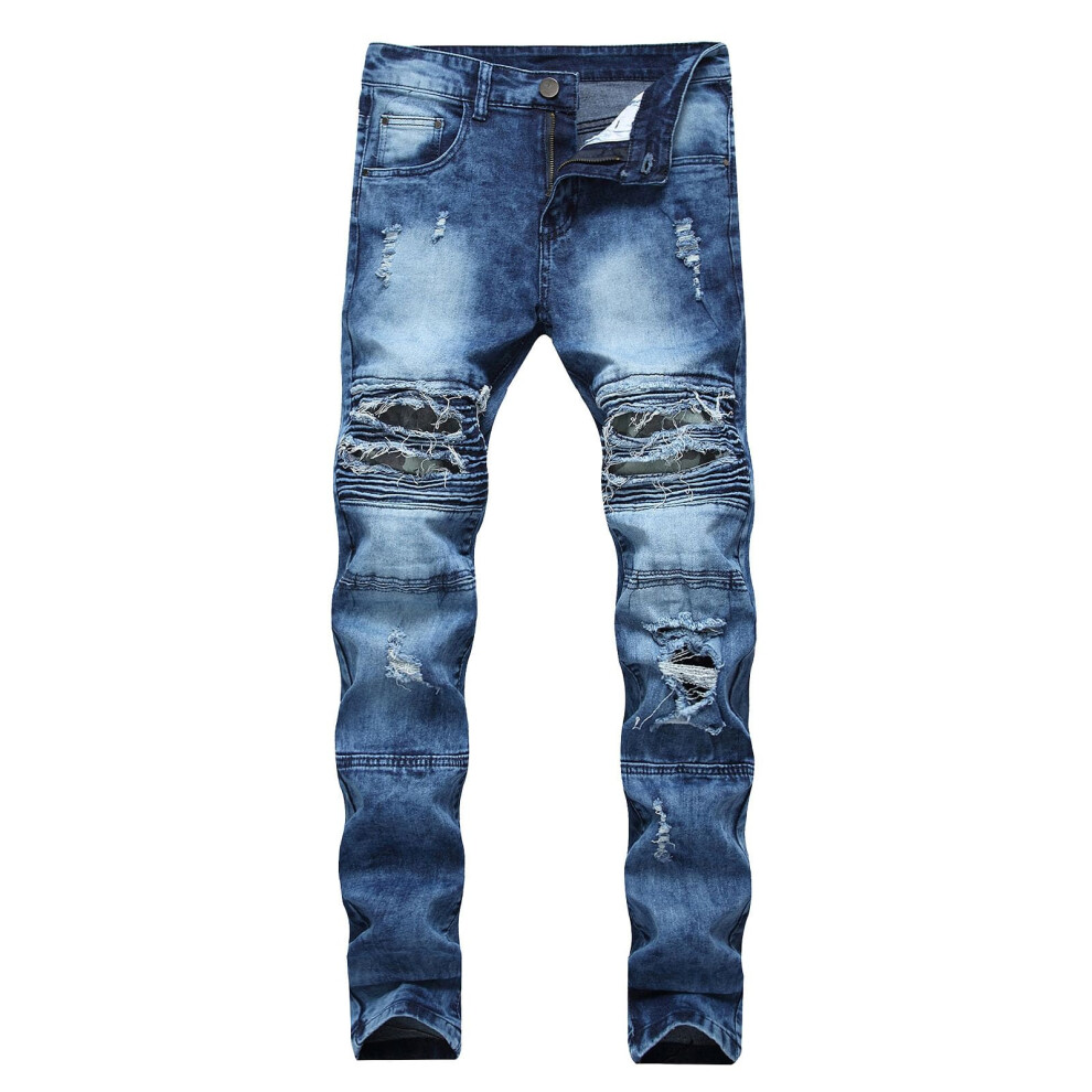 Motorcycle Trousers Men's Breathable Biker Jeans Lightweight Summer Camouflage Cargo 01 Xxl Blue 9426802513813