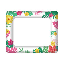 Genanvendelig oppustelig fotoramme, Luau fotoboksramme tropisk oppustelig selfieramme til forskellige fester, herunder Hawaii strandpool Tiki Bqb