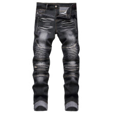 Motorcycle Jeans Men's Stretch Slim Fit with Pockets Motocross Trousers Black XL