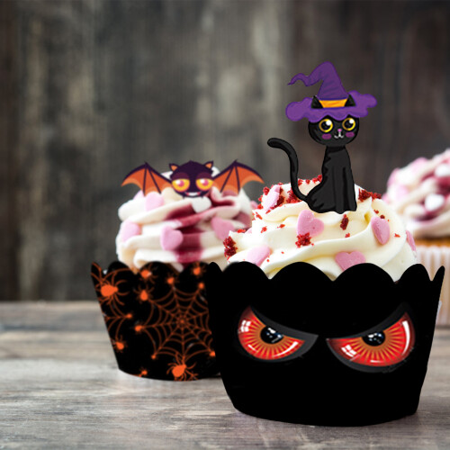 Αξεσουάρ ζαχαροπλαστικής με θέμα το Halloween, είδη πάρτι για εορταστικές 1