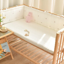 Baby Cot Bumper with Ultra Soft Plush Cover, Breathable Washable Crib Pad, 120x28cm