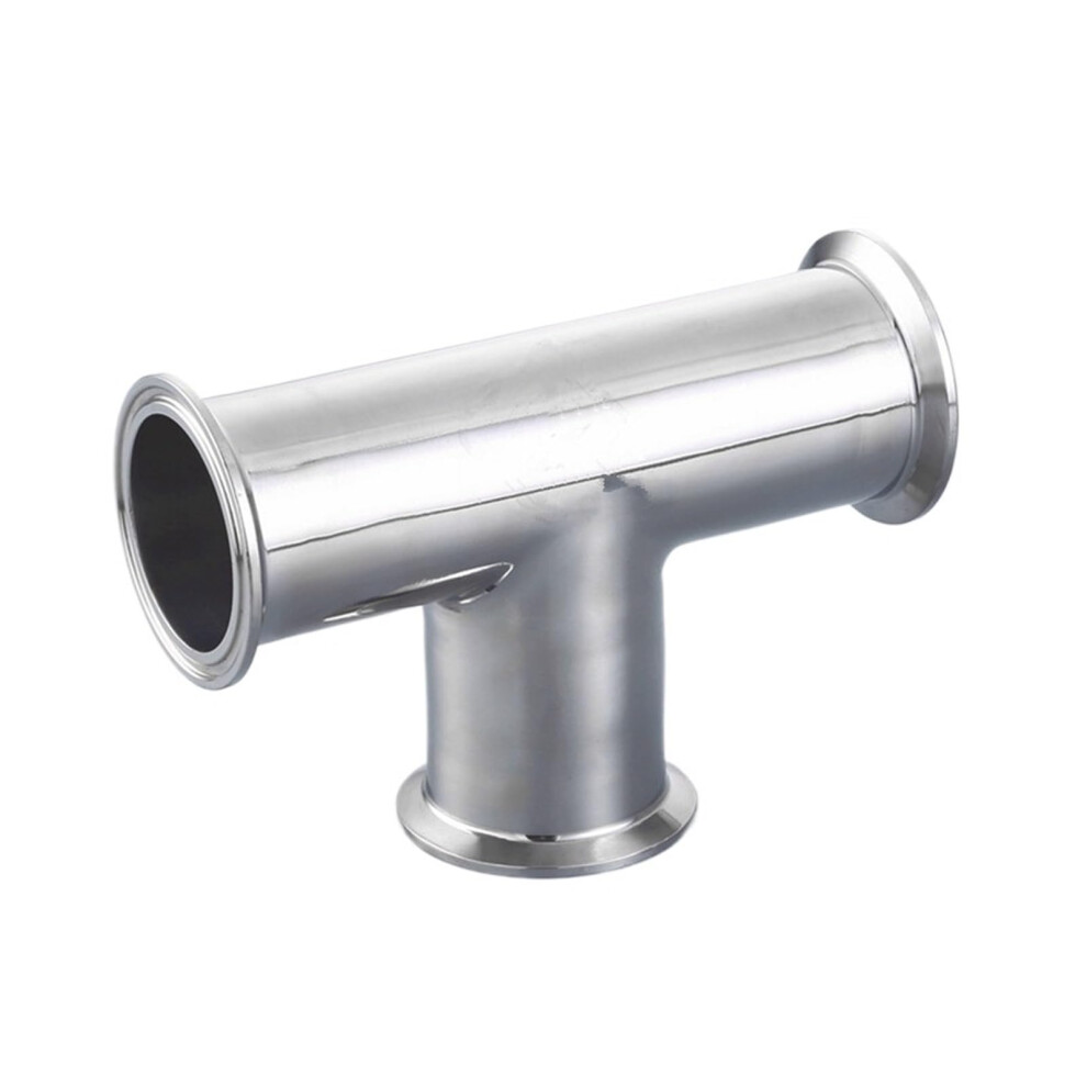 Tri Clamp Tee Ferrule 1.5 In Ss316 3Way, 11/2 In Od 38Mm, 50.5Mm Ferrule Od, Fits 1.5 In Tri Clamp 9426802515893