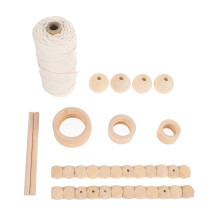 1Ensemble Kit Macramé Pour Adultes Kit DIY Coton Bois Beige À