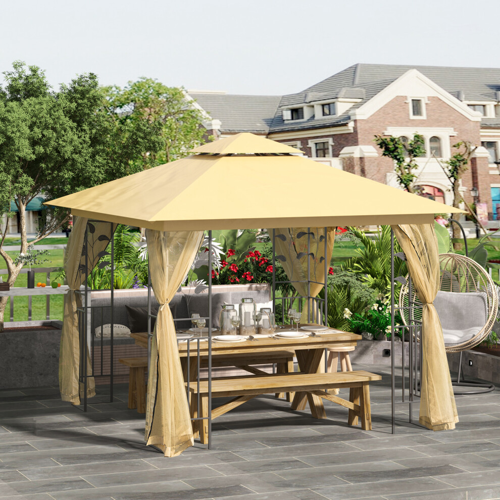 Outsunny 3 X 3(M) Patio Garden Metal Gazebo Marquee Tent Canopy Shelter Pavilion