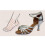 1Paire Escarpins Satin Argenté Talons Style 11