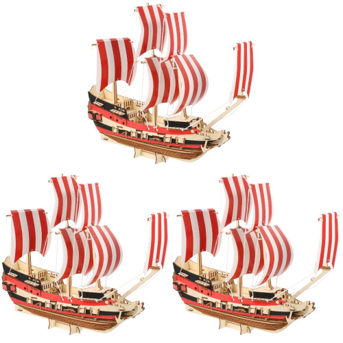3 Ensembles De Voilier 3D En Bois À Assembler 1
