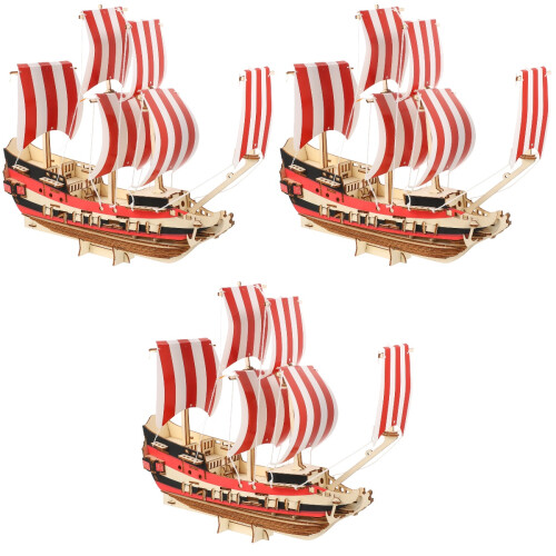 3 Ensembles De Voilier 3D En Bois À Assembler 2