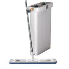 Flat Mop with Bucket 360 Rotation Adjustable Handle Reusable Microfiber Pads for Hardwood Floors