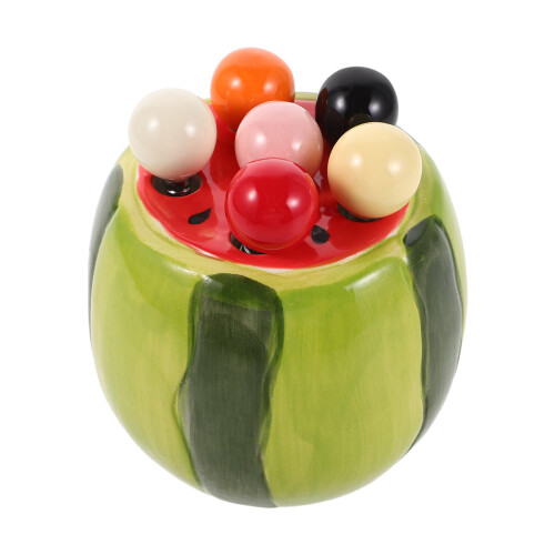 5 Sets Dessert Fork Set With Ceramic Jar And Watermelon Storage Box 2