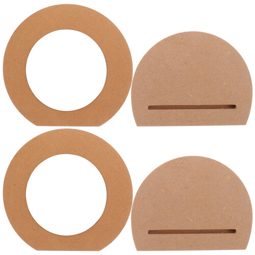 4 Pcs Diy Wooden Unfinished Round Tabletop Mirror
