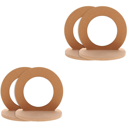 4 Pcs Diy Wooden Unfinished Round Tabletop Mirror 2