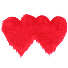 Small Heart Shaped Rug Red Plush Acrylic Bedroom Carpet