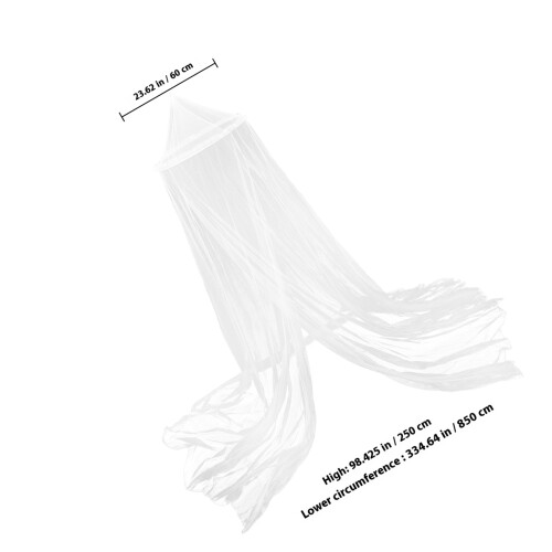 White Hanging Dome Bed Canopy Mosquito Net Lightweight Cotton 1