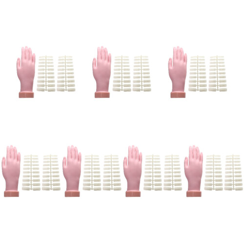 7 Pcs Manicure Practice Prosthetic Hand Gel Abs Nail 1