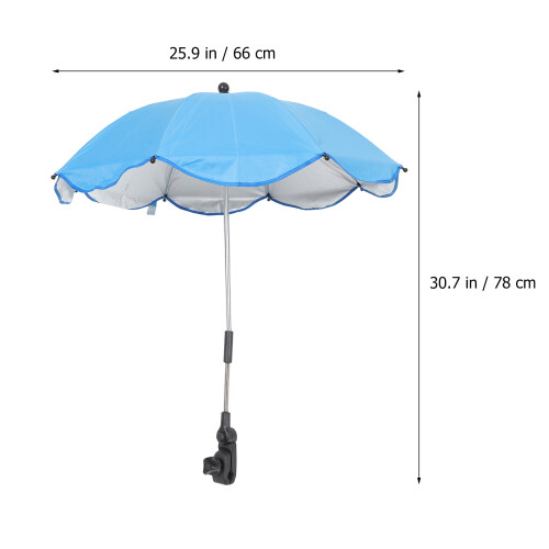 Clip on Umbrella for Baby Stroller Sky-Blue Practical Sun Shade 1