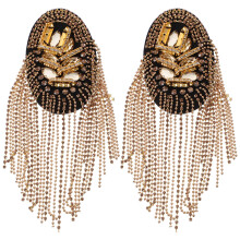 2 Pairs Epaulets Tassels Shoulder Board Men'S Rhinestone Applique