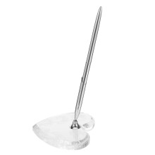 4Pcs Ballpoint Pen With Acrylic Heart Stand For Wedding Guest Book