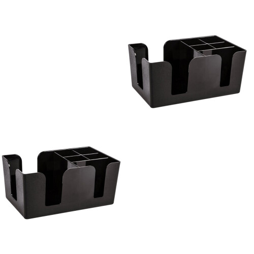 2Pcs Multifunction Storage Rack Tissue Straws Holder Box Black 2