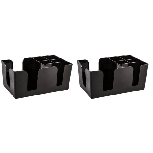 2Pcs Multifunction Storage Rack Tissue Straws Holder Box Black 1