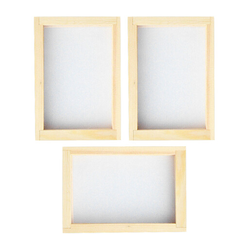 12Pcs Durable Khaki Wooden Paper Making Frames for Creative DIY Crafts 2