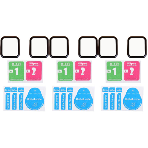 6 Pcs Watch Screen Protector 3D Tempered Glass Full Coverage 2