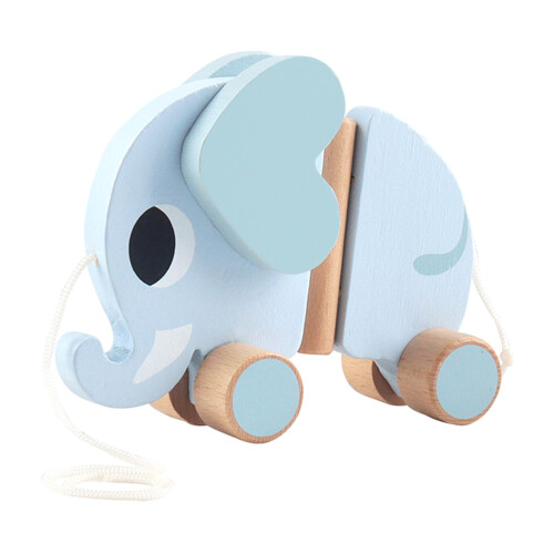 Elephant Pull Along Toy For Kids Walker Plaything 2
