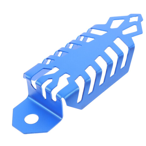 3Pcs Motorcycle Shock Absorber Covers Blue Aluminum Front Protection 1