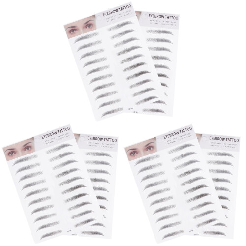 Set Of 3 Eyebrow Tool False Eyebrows Imitation Transfer Stickers 1