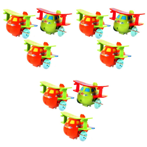 9 Pcs Rotary Tumbling Airplane Clockwork Toy For Kids 2