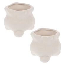 4 Pcs Diy Ceramic Flowerpots Paintable Graffiti Planters For Kids