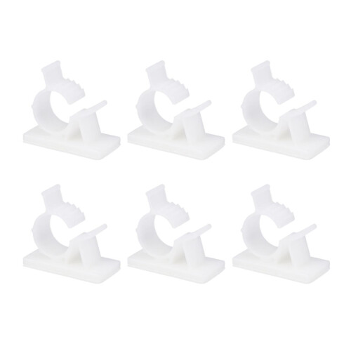 40 Pcs Adjustable Self Adhesive Cable Clips For Wire Management White Xxl