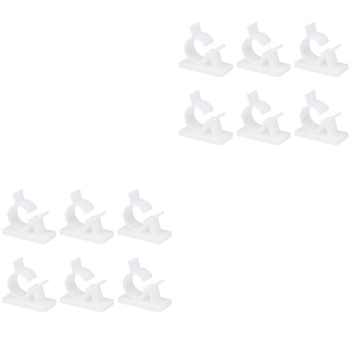 40 Pcs Adjustable Self Adhesive Cable Clips For Wire Management White Xxl 2