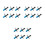 30 Pcs Set Double Spring Automatic Drinking Fountain For Rabbits Blue 5