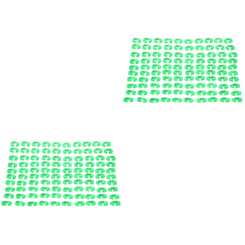 200 Pcs Numbered Chicken Foot Identification Bands Green 2