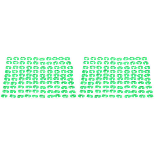200 Pcs Numbered Chicken Foot Identification Bands Green 1