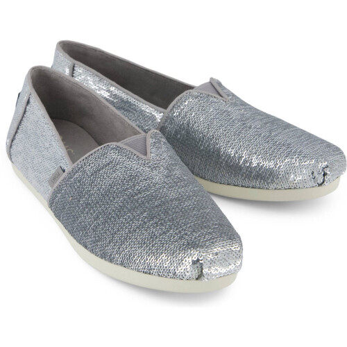 Toms (, ) TOMS Alpargata Sequins Textile Women's Silver Espadrilles 2