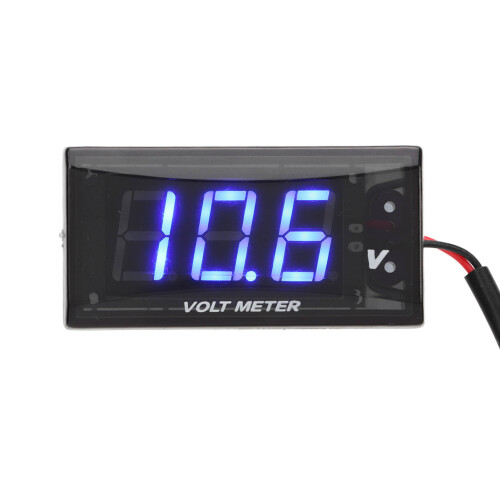 Universal LCD Motorcycle Voltmeter DC12V Waterproof Blue 57x27x11mm 2