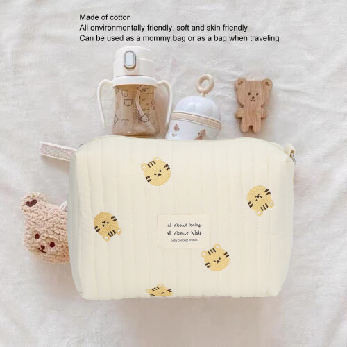 Versatile Diaper Bag Pouch - Large Capacity Embroidered Cotton 2