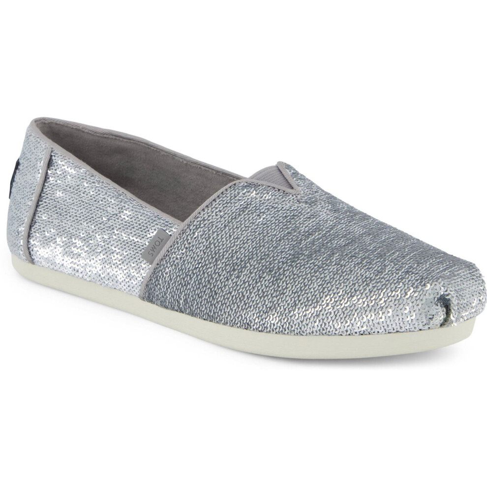 Toms (, ) Alpargata Sequins Textile Women's Silver Espadrilles